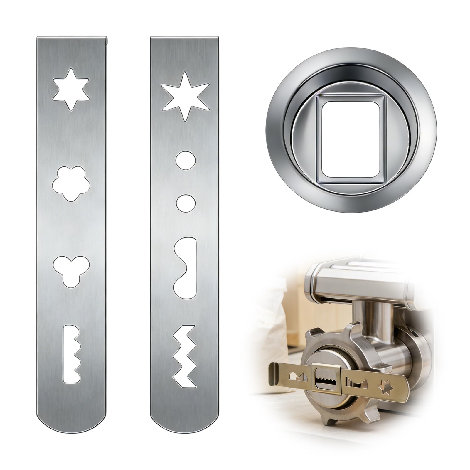 Accessoire Pâtisserie Pour Hachoir En Acier Inoxydable 5#, Presse a Biscuit Avec 1 Anneau De Raccordement Et 2 Disques 8 Motifs, Ustensiles À Pâtisserie Et Accessoires De Pâtisserie Et De Cuisson