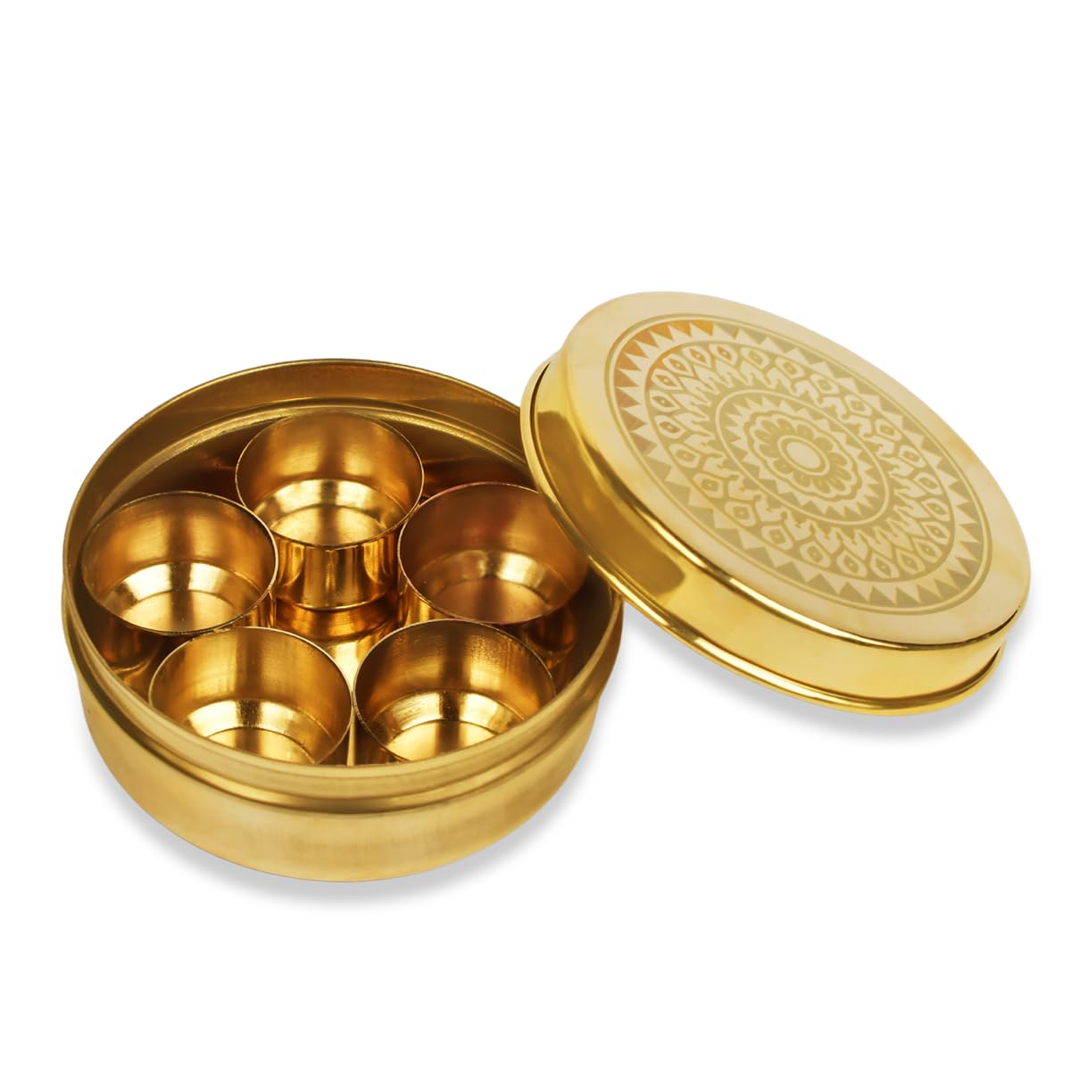 Rudra Centre Brass Set of 5 Containers Puja Box (Masala Daani/Spice Box For Haldi, Kumkum, Akshat, Sindhoor, Chandan) (B0D2Y1W942) Amazon Price History, Amazon Price Tracker