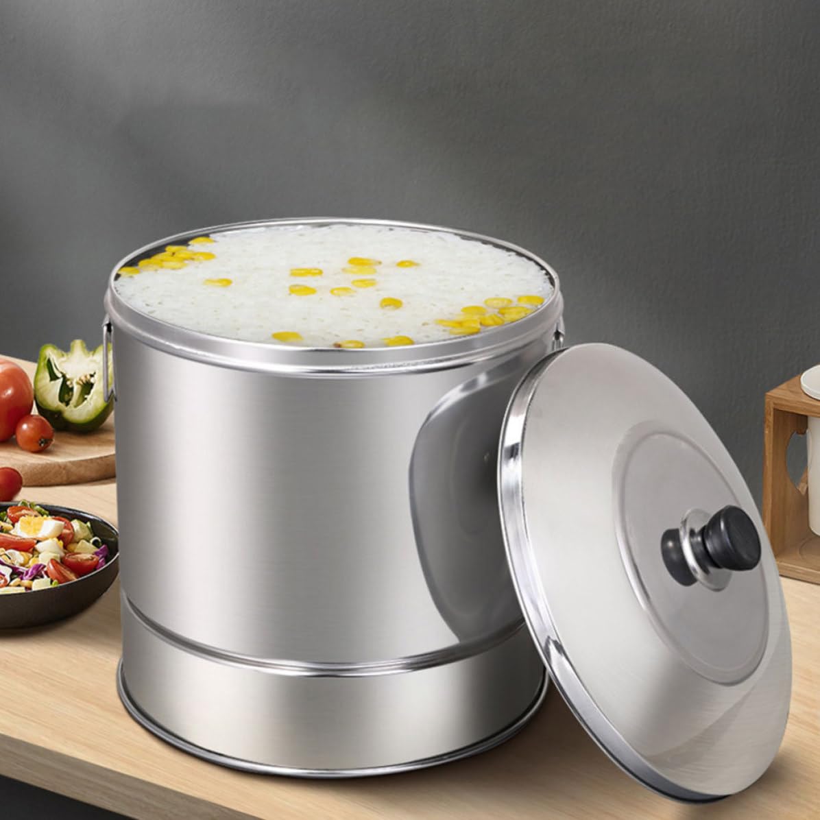 Vaporera de Acero Inoxidable para Cocinar Arroz Superficie Lisa sin Rebabas y Diseño Multifuncional Adecuado para Cocinar al Vapor en Casa