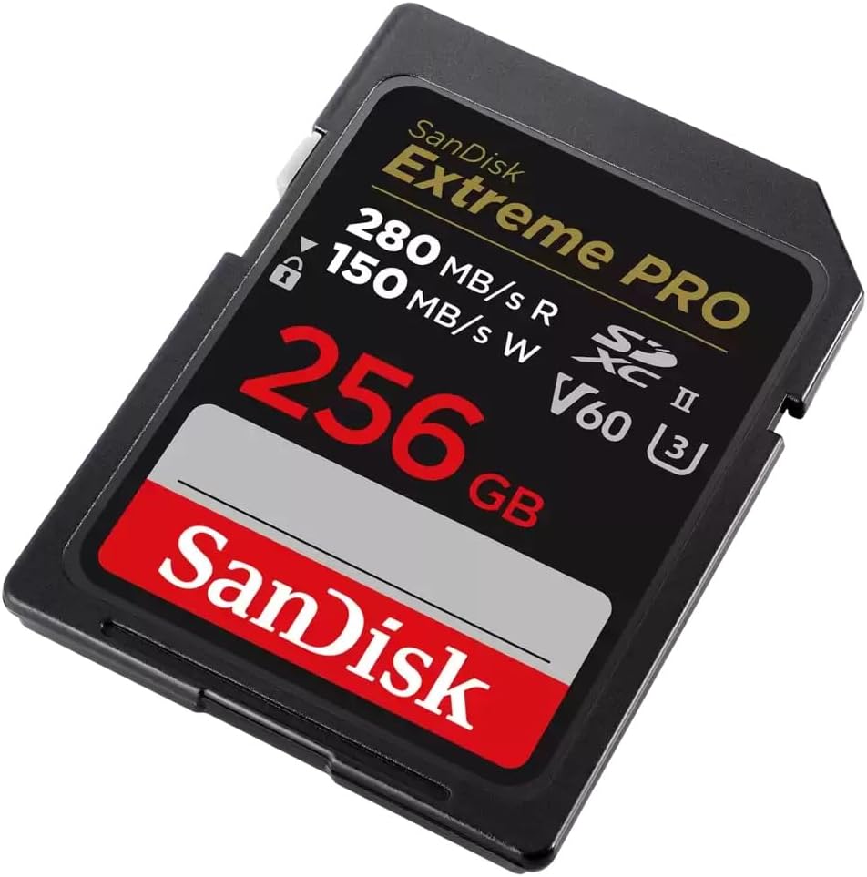 SanDisk 256GB Extreme Pro UHS-II SDXC Memory Card Works with Nikon Z8 Nikon Z6 II, Nikon Z9 Mirrorless Camera (SDSDXEP-256G-GN4IN) Bundle with 1 Everything But Stromboli 3.0 Micro & SD Card Reader