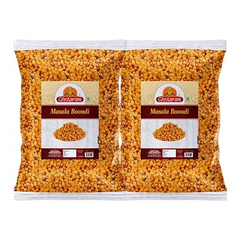 Ghotaram Mallani Shahi Tikhi Nukti, Masala Nukti Chatpata Nugra Nugre, Masala Boondi Kurmure Murmure, Masala Boondi for Raita, Spicy Masala Bundi for Raita Dahi Bhalla Chaat-150g*2Pack