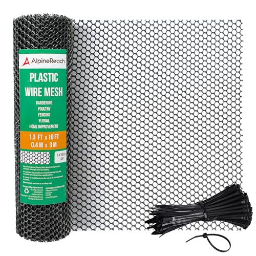 AlpineReach Rollo de Malla de Alambre de plástico 0,4 x 3m - Ideal para Aves de Corral, Perros, Barrera de Conejos y jardinería, Malla de Pollo Duradera, solución versátil de Valla y Red