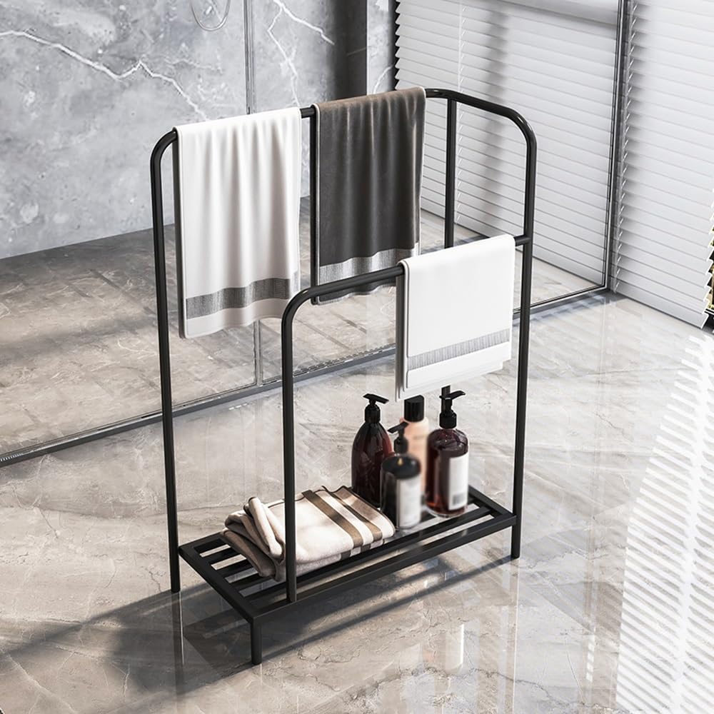 Portasciugamani da Terra Portasciugamani da Terra Portasciugamani da Bagno for la casa Portasciugamani da Bagno di Lusso Leggero Portasciugamani Senza punzonatura Portasciugamani(Bianco)