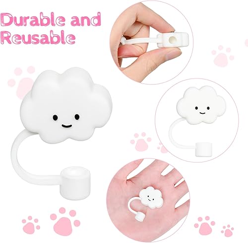 Miniatura 2 de AUAUY 4 fundas de popote para copa Stanley de 40 onzas y 30 onzas, bonitas cubiertas de punta de pajilla, cubierta de popote Stanley reutilizable,