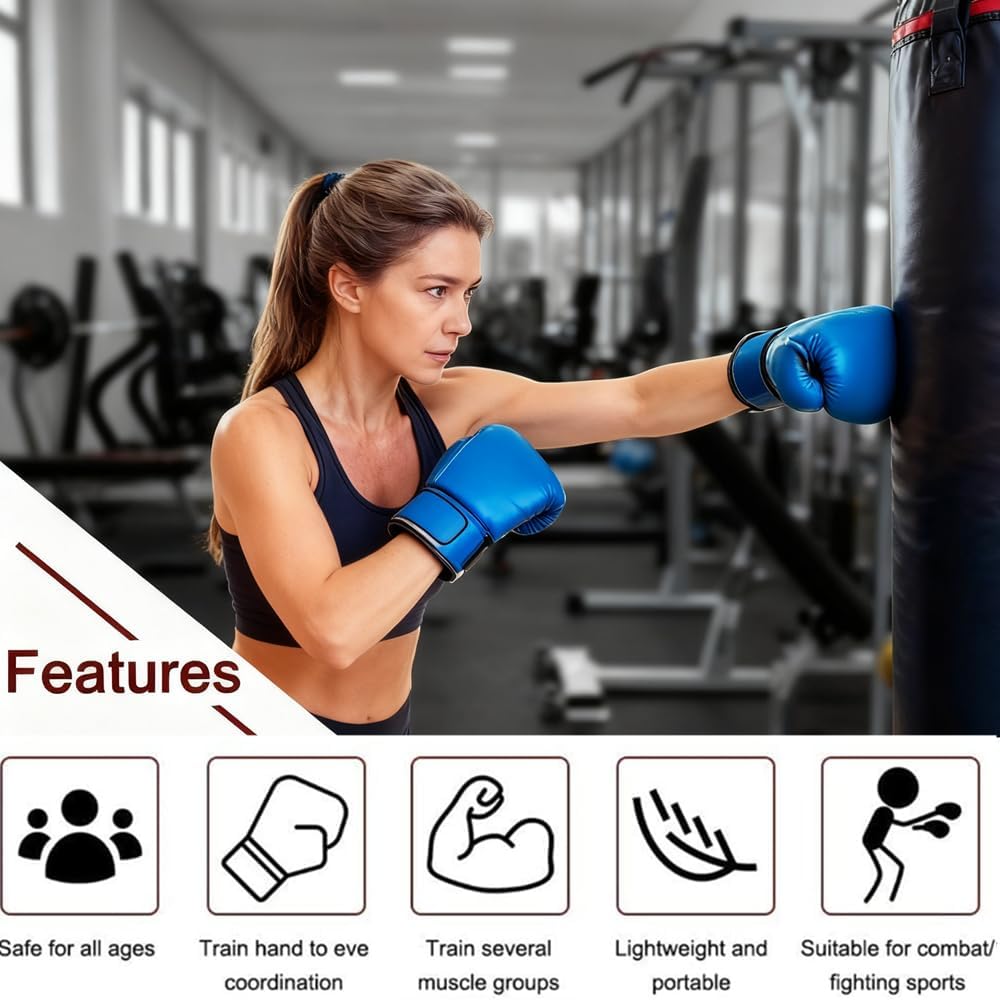 Double End Punching Bag Boxing Striking for Training - Speed Ended Set Includes 3 Reflex Ball Headband and Pump- Portable MMA