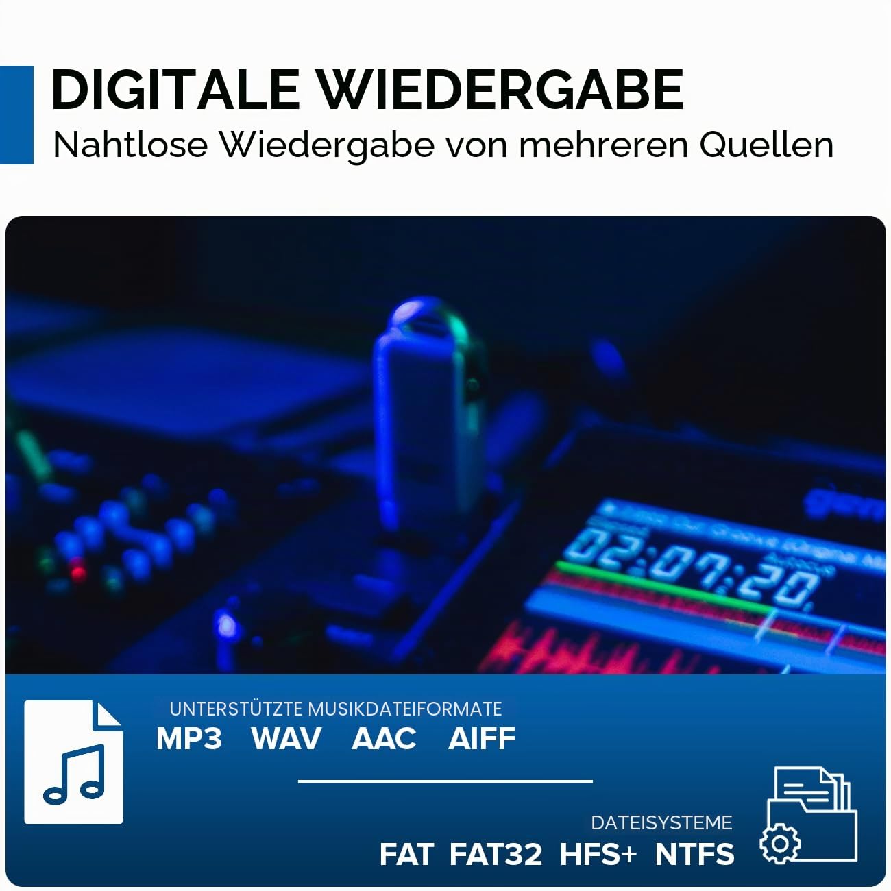 Gemini Sound MDJ-500 - Professioneller Media Player mit 4 Hot Cues und Auto / Manual Looping, Farbbildschirm, MIDI, 24-Bit / 192kHz Soundkard, Black