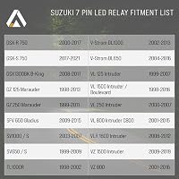 Aharon Motolumino 12V LED Relé Motorkerékpárhoz Suzuki 7-Pin Csatlakozó 6