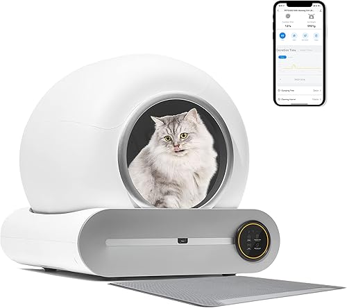 Caja de arena para gatos autolimpiante caja de arena automática para gatos sin cuchara con protección de seguridad eliminación de olores control de