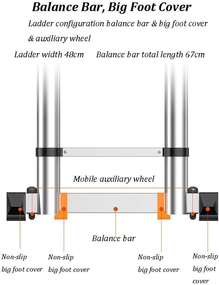 XZGDEN Ladder,Telescopic Ladder Aluminium Telescoping Ladder Multi Purpose Heavy Duty Extension Tall Ladder with Hook and Wheel for Outdoor Climbing (Size : 6m/19.7ft) : Tools & Home Improvement