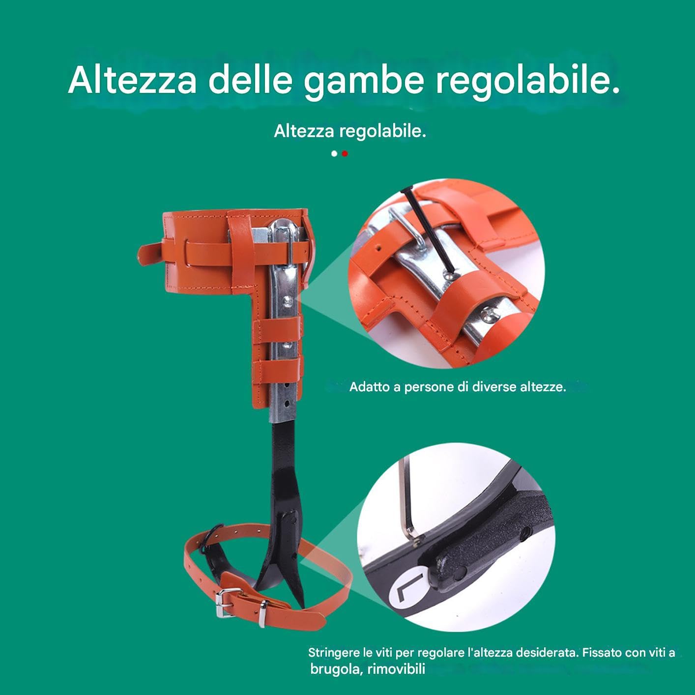 Set di Ramponi per Arrampicata sugli Alberi Altezza regolabile ergonomica