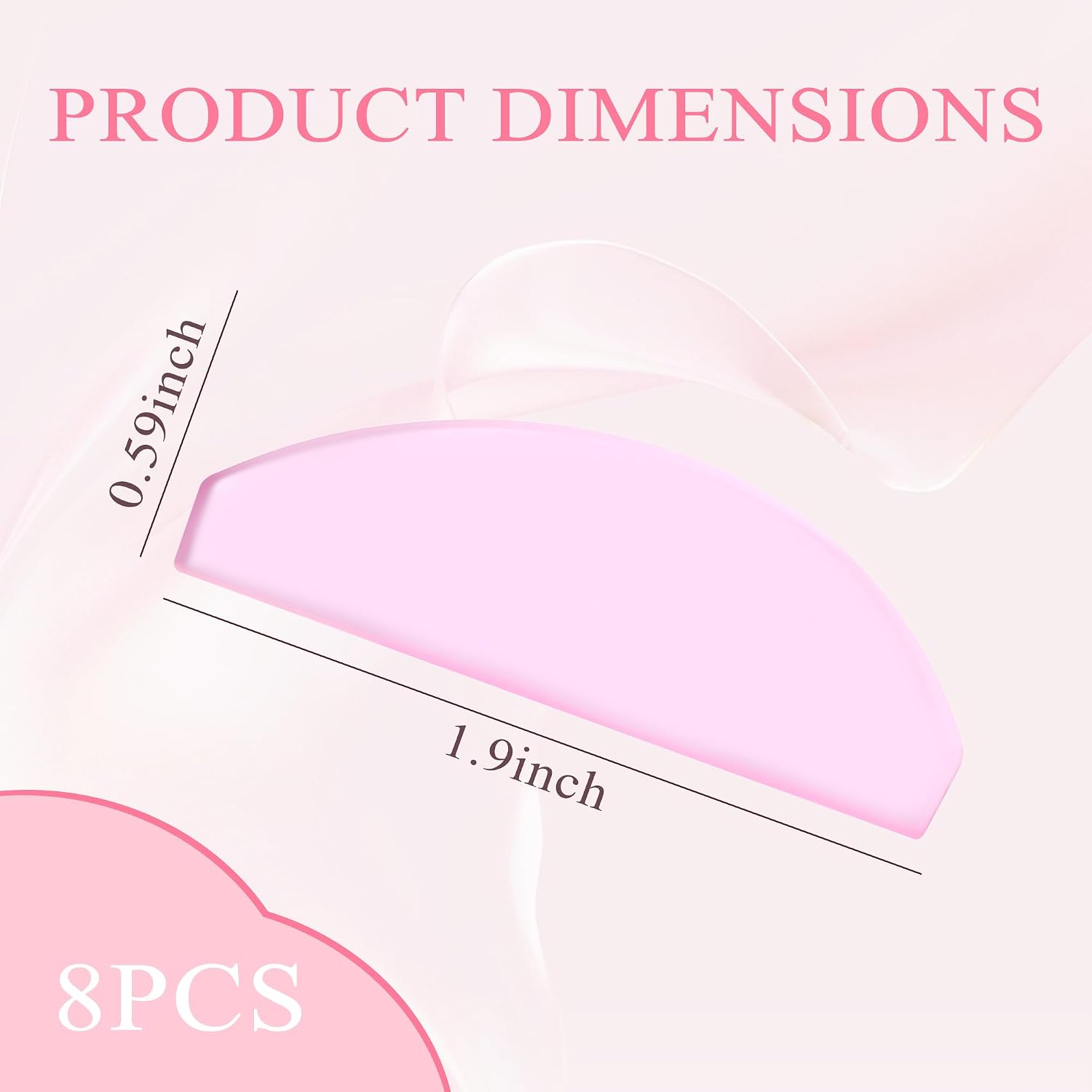 4Pairs Lash Lift Shields Flat, 1mm Thin Rose Korean Silicone Lash Lift Pads, Super Sticky and Glueless Reusable Eyelash Lifting Rods for Perm, Lamination, Straightening, Salon Use