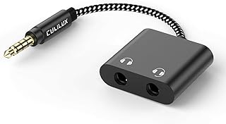 Cubilux 3.5mm Male to Dual Female Headphone Jack Splitter, Double Audio Y Adapter, 2-Port Stereo Earphone AUX Dongle, Compatible with MacBook iPad PC Computer Phone Laptop Tablet PS4 PS5 Xbox One/360