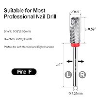 Vista 3 de Tungsten Nail Drill Bits 5 in 1 Carbide Nail Drill Bits for Acrylic Hard Gel Cuticle Remove 3/32'' Universal Bits for Efile Nail Drill Machine