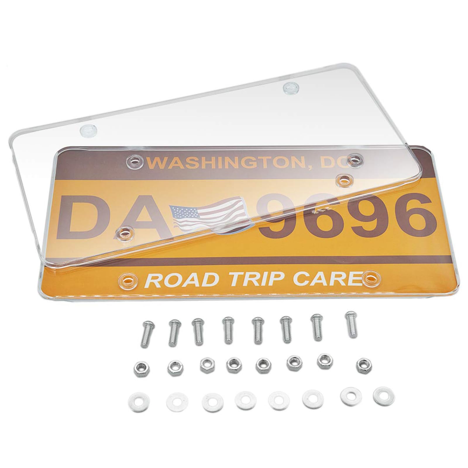 License Plate Frames 2Pack,Car Transparent Clear Front License Plate Cover,Fits All Standard US Plates to Holder,Lisences Plate Frame with Screws(2Pack)