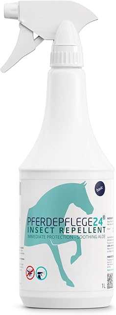 PFERDEPFLEGE24 Horse fly spray & insect repellent spray for immediate & Long-lasting protection with soothing aloe vera & DEET - 0.5l, 1l & 2.5l - horse fly repellent against fly, mosquito & tick