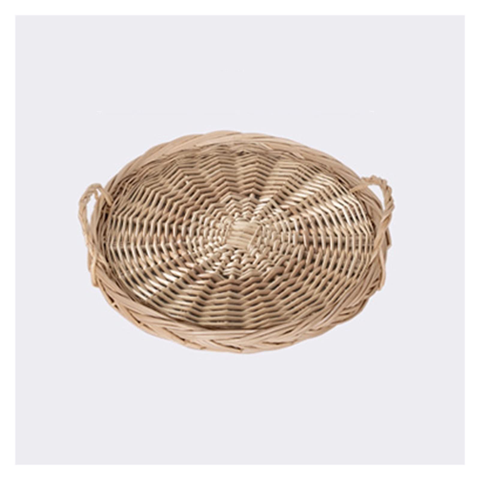 Bandeja para mesa de café, bandeja y plato para servir, bandeja redonda hecha a mano de bambú, bandeja para aperitivos, bandeja para desayuno, elegante decoración de granja, platos para servir tablas