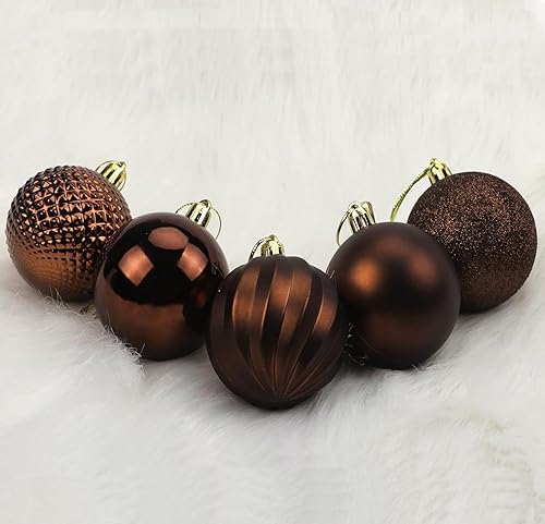 Miniatura 149 de YYCRAFT Adornos de bola de Navidad de 34 quilates de 1.2 pulgadas para árbol de Navidad, decoraciones de Navidad, ganchos inastillables incluidos