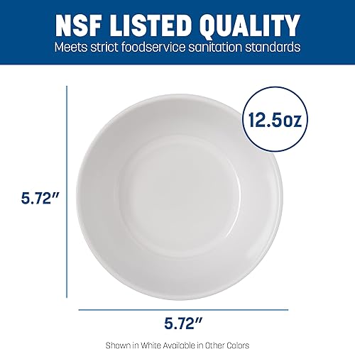 Miniatura 9 de Carlisle FoodService Products Kingline - Tazón de plástico reutilizable para el hogar y restaurantes, melamina, 12.5 onzas, color blanco, (paquete