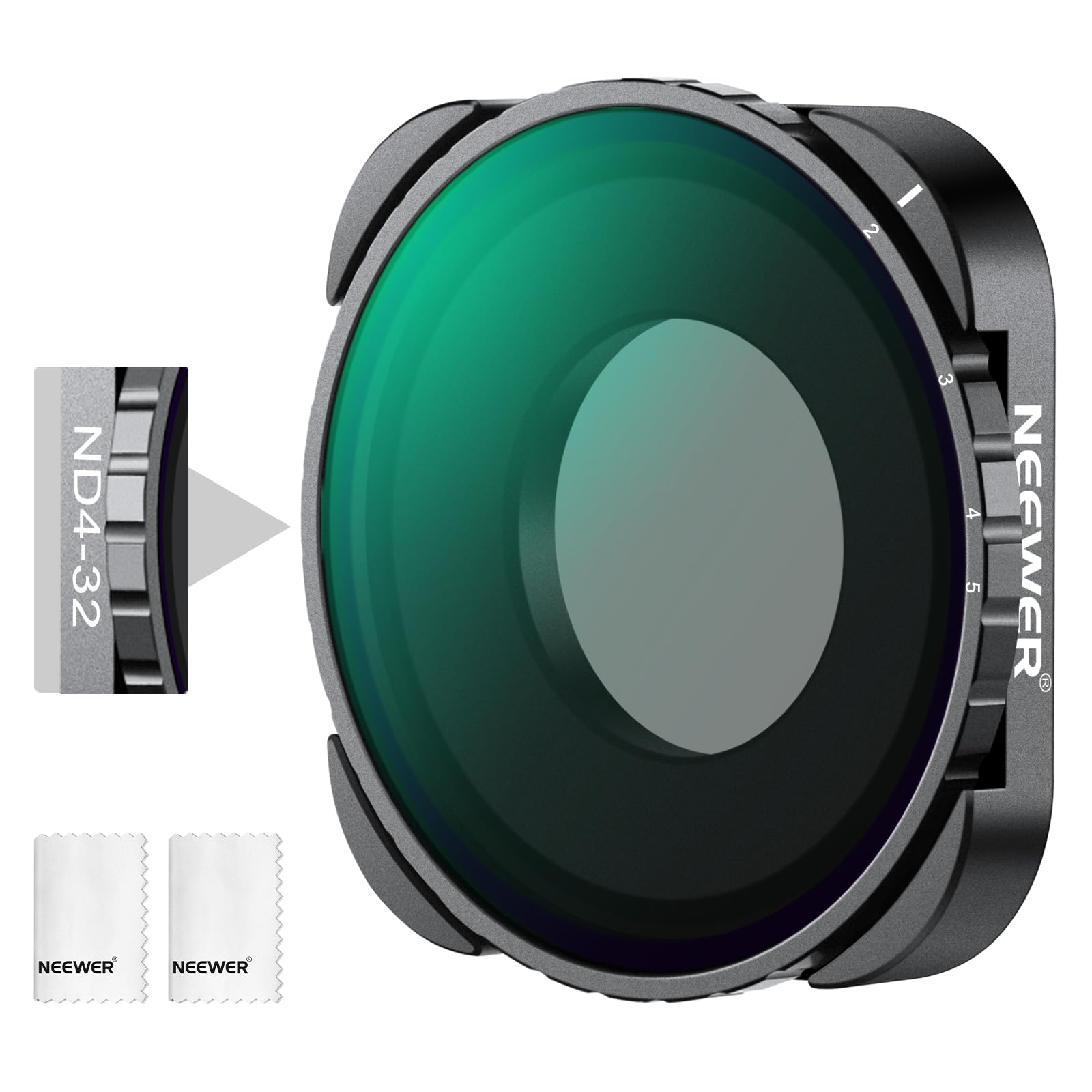 Filtro ND variable Neewer ND4-32 para cámara de acción con vidrio multicapa 8