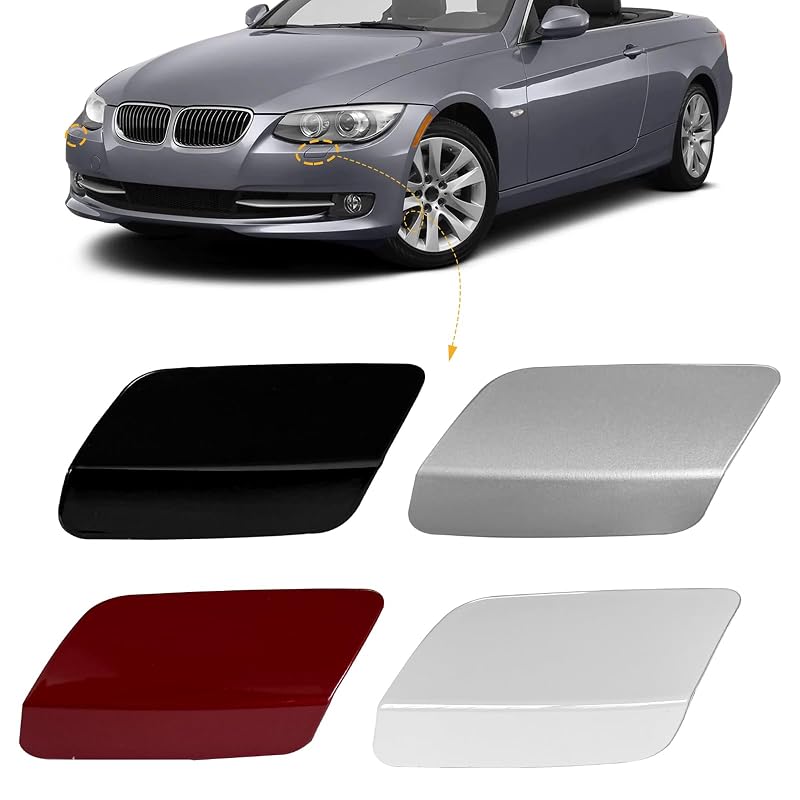 Tampa do Bico Lavador de Farol do Para-choque Dianteiro para BMW E92 E93 Preta, Lado Esquerdo, 2011 a 2013