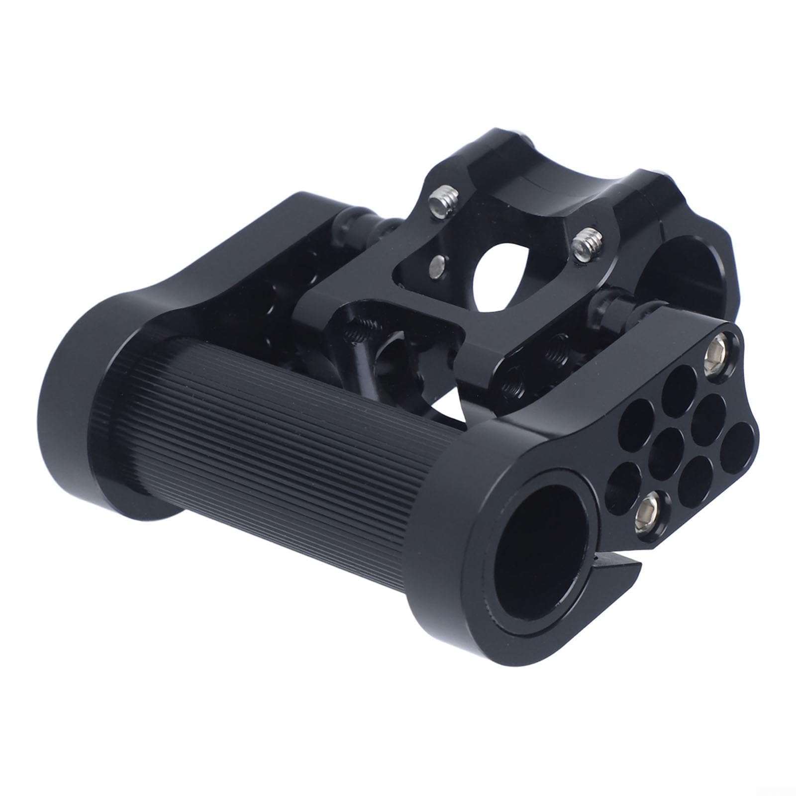 Attacco poroso pieghevole in lega di alluminio, doppio stelo regolabile per manubrio da 25,4 mm, design cavo ultraleggero, per pendolarismo e viaggi, colore nero
