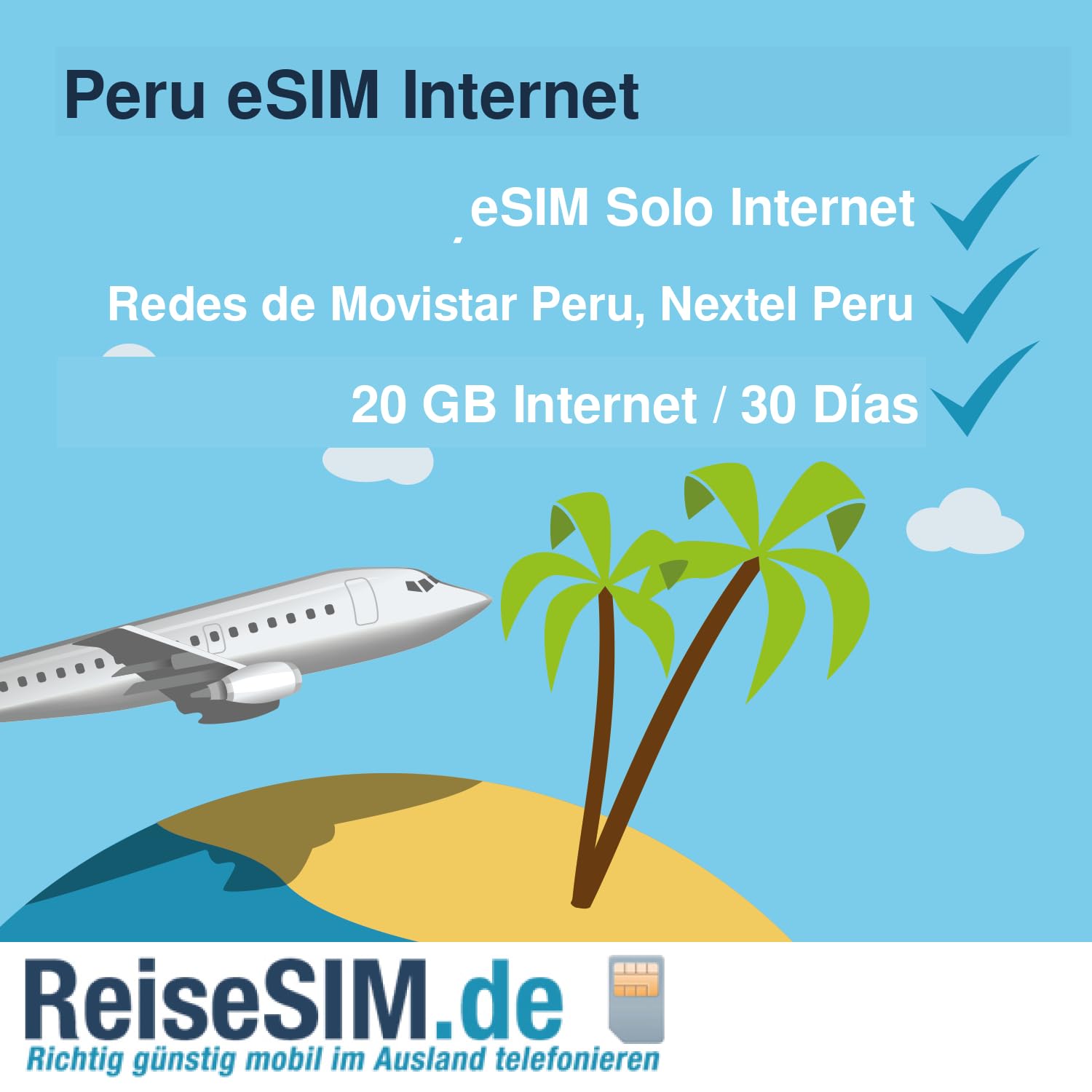 Carte SIM de voyage Pérou Internet ou eSIM, volume de données de 3 à 20 Go, 30 jours d'autonomie sur le réseau de M.Star Peru et Nextel Pérou (20 Go/30 jours, eSIM (code QR))