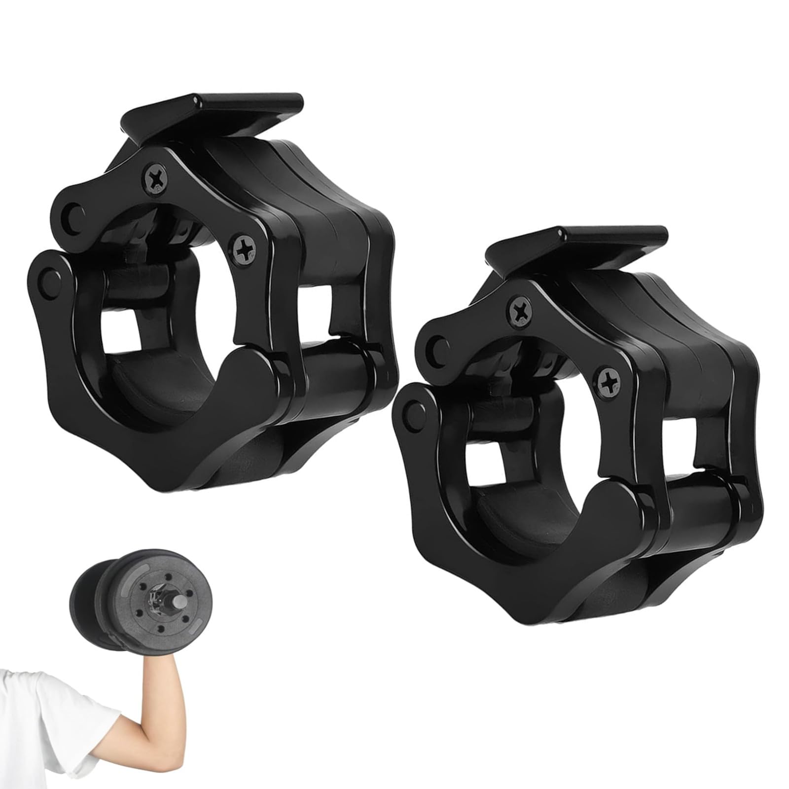 Barbell Clips,2 PCS Dumbbell Collars,3CM Weight Clips Barbell Clamps Non-Slip Gym Clips Quick Release Weight Barbell Locks for Workout Weightlifting,Powerlifting,Fitness Training