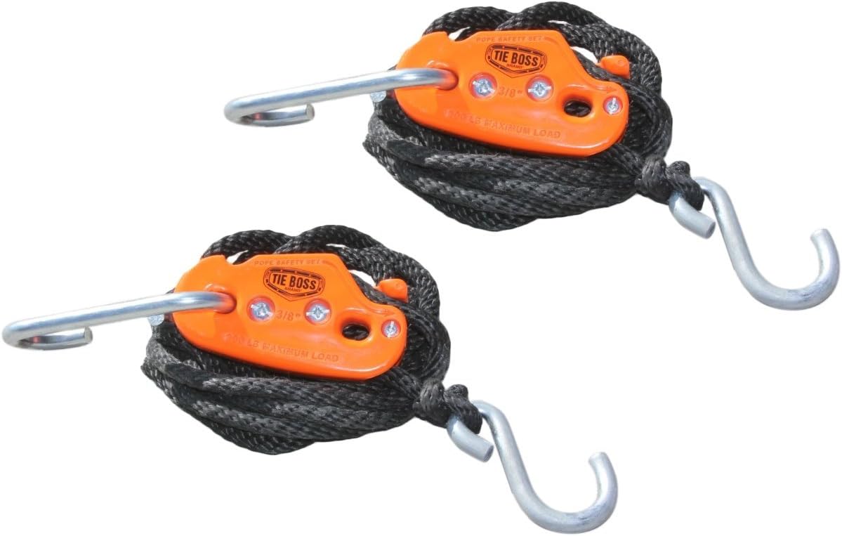 Tie Boss Tie Down/Pulley with 10Feet Rope, 3/8Inch, 2
