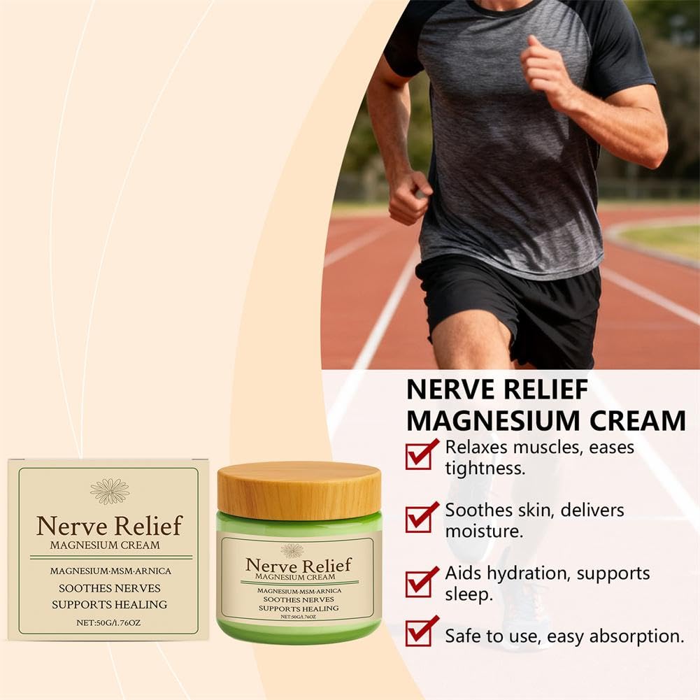 Total Relief Magnesium Cream for Nerve Relief with MSM & Arnica — Soothing Topical Support for Neuropathy & Muscle Relaxation — 2 Pack Value Set (3.52oz Total) — view 5