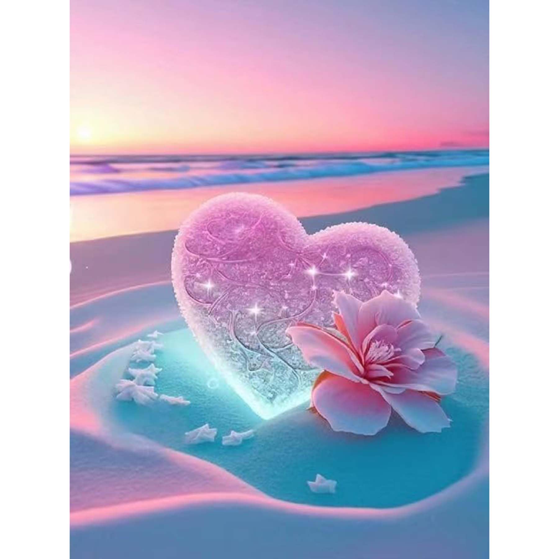 ajepon 5D Diamond Painting Kits for Adults Beginner Seaside Beach 5D Love Heart Painting Kits for Adults Wall Art Gift for Wall Decor (12x16 Inch)-image-37