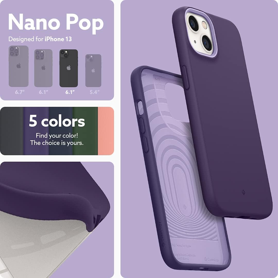 Caseology Nano Pop Silicone Case Compatible with iPhone 13 Case (2021) - Light Violet