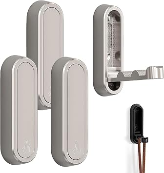 4pcs Foldable Wall Hooks for Hanging, Folding Hooks Wall Mount of Zinc Alloy, Heavy Duty Gold Foldable Wall Hook for Bathroom Kitchen, Flip Down Hook for Walls Hanging Coat, Bag, Towel (Silver)