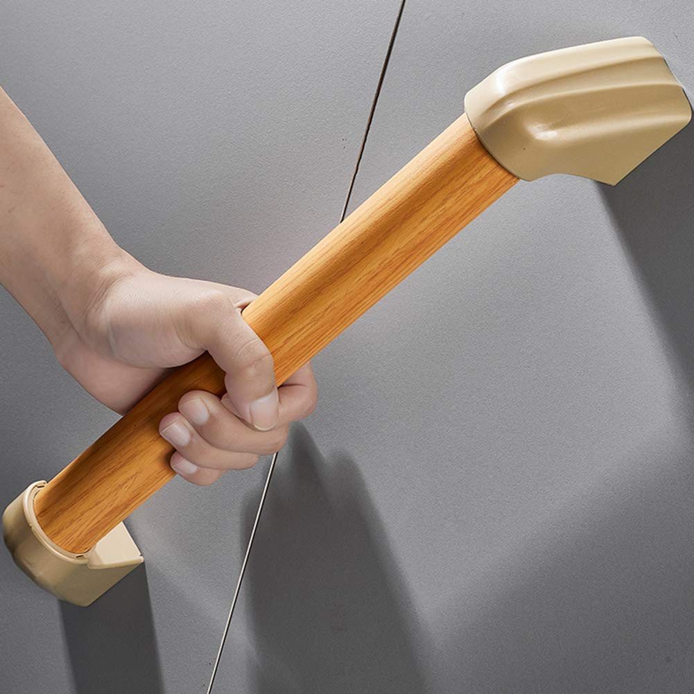 Barra de Agarre de Seguridad para baño/Asidero de Seguridad para Toallas, Mango de Madera para discapacitados, Ancianos, minusvalidos, niños, con Tornillos Ocultos (30/40/50 cm)
