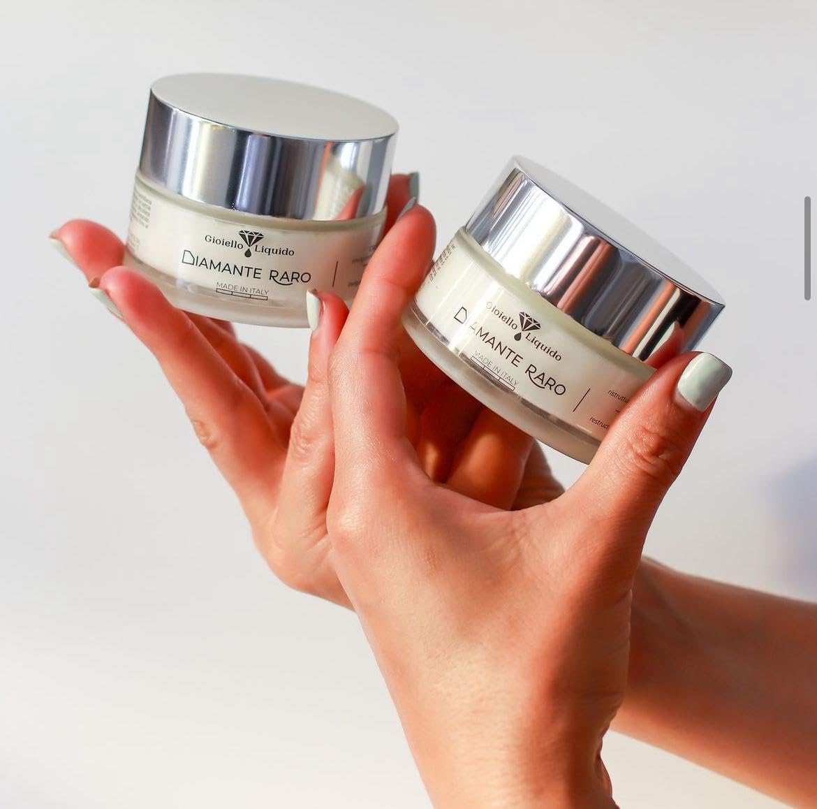 GIOIELLO LIQUIDO Crema Viso Notte Filler, Azione Antirughe Rivolumizzante con Polvere di Diamante, Caulerpa Lentillifera, Betaina e burro di cacao