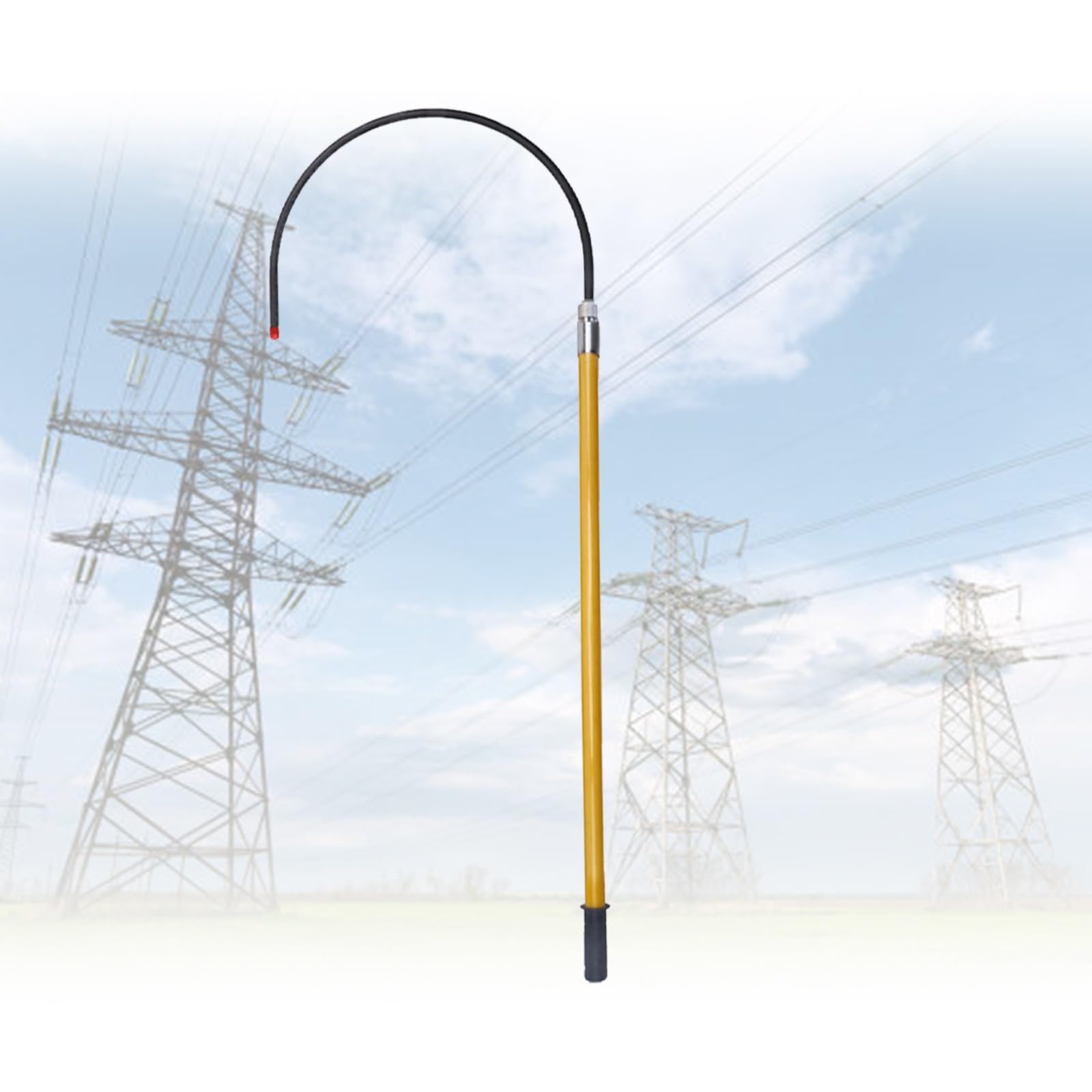 GLETSF High Voltage Insulated Rescue Hook for Electrical Safety, 35KV-110KV, Ideal for Linemen and Electricians, Includes Storage Bag, 3.0m Length (Yellow 3.0m/9.8ft),Yellow-3.0m/9.8ft