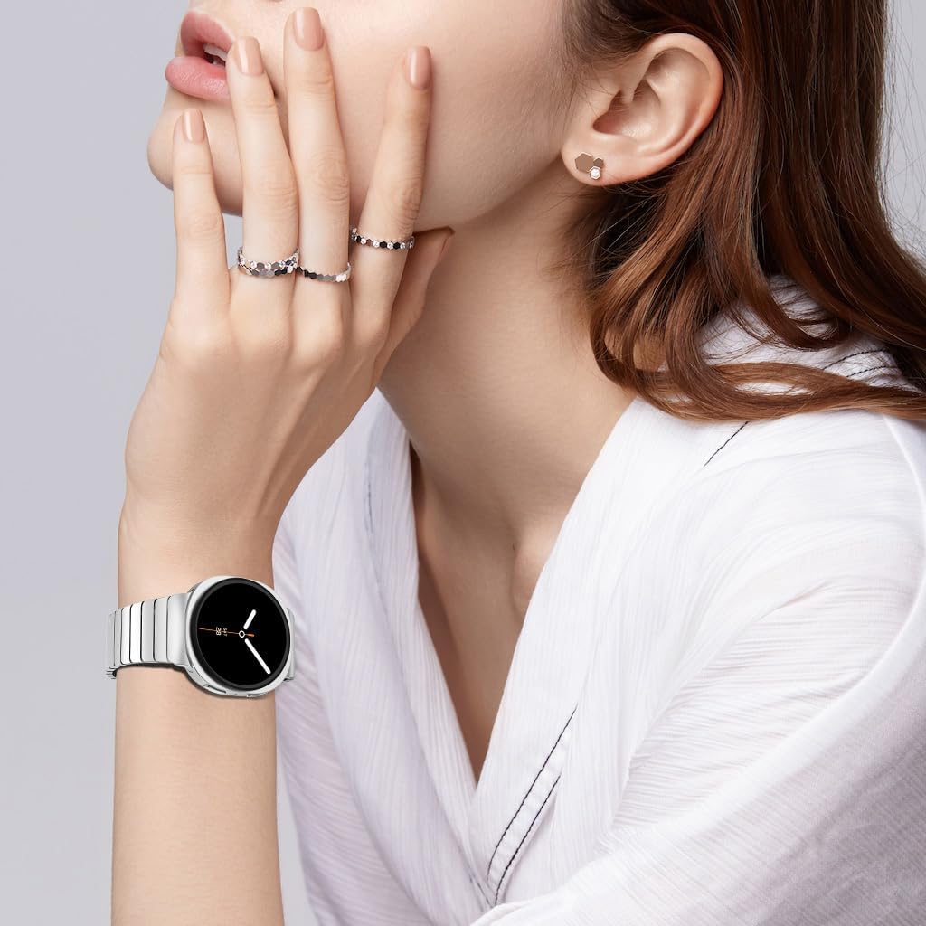 KADES Stainless Steel Band Compatible with Galaxy Watch 8 Classic 46mm, Ultra 47mm, Watch 8/7/6/5/4 40mm/44mm, 6/6 Classic/5 Pro 43mm/47mm/45mm/42mm/46mm, Classic Business Band for Galaxy Watch
