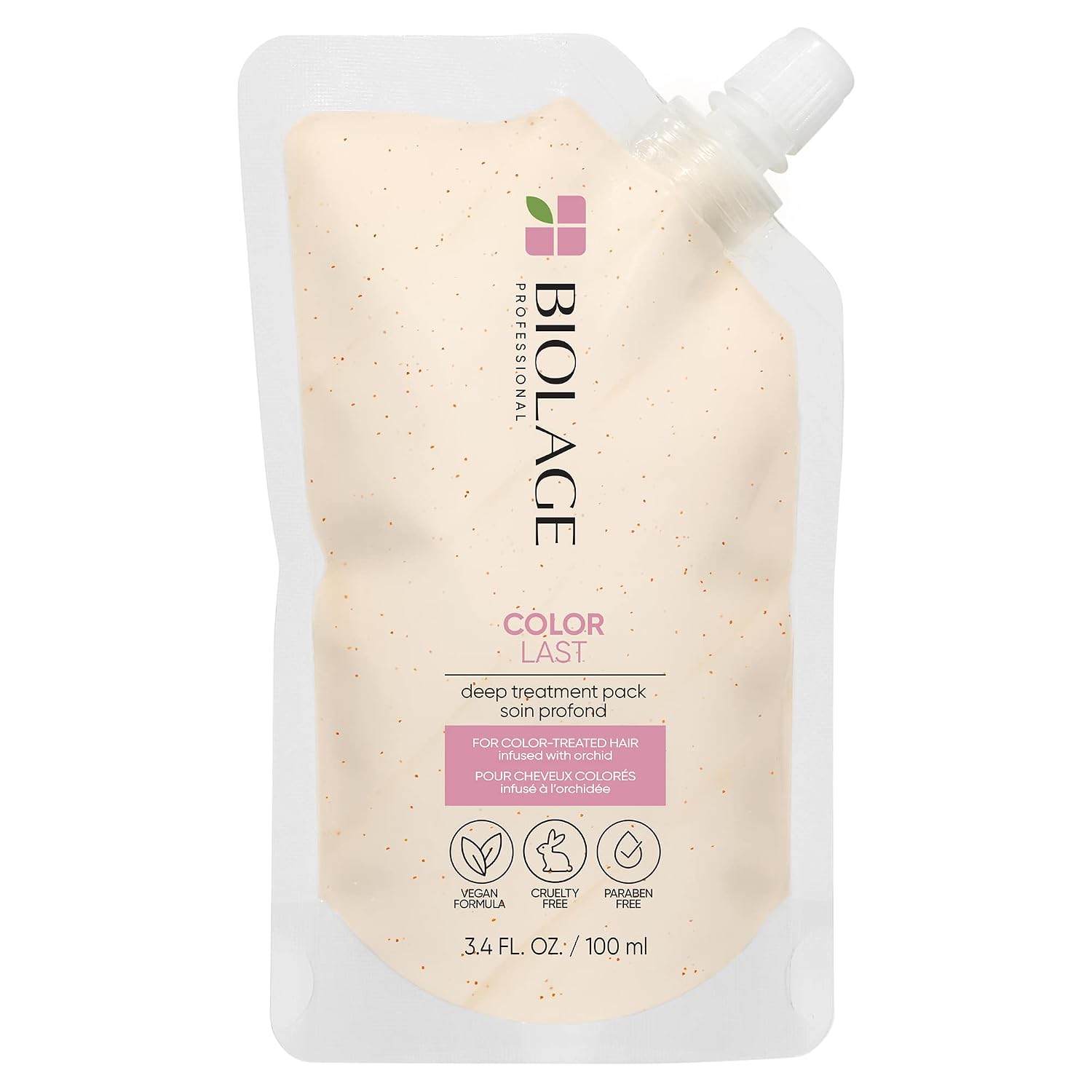 Biolage Color Last Deep Treatment Pack | Leave-In Hair Mask | Helps Maintain Hair Color | With Orchid & Apricot Seeds | Vegan & Paraben-Free | For Color Treated Hair | Vegan | 3.4 Fl. Oz