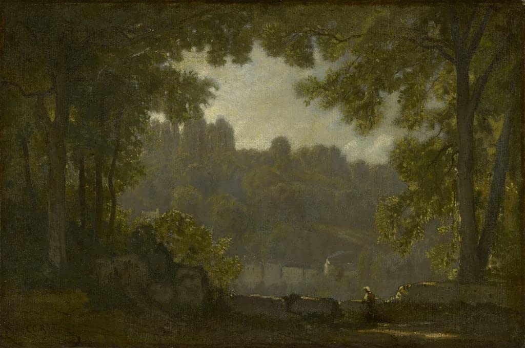 Poster sur toile Corot 58x90 cm paysage forestier - 4