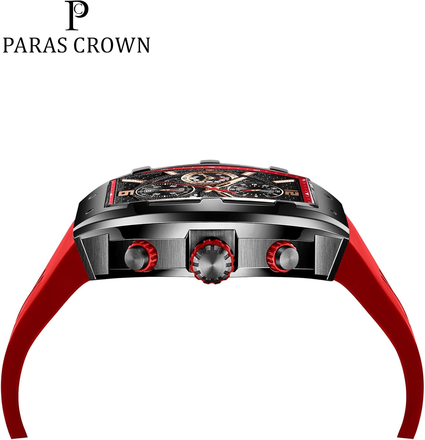 Mens Watches Luxury Tonneau Watch for Men Quartz Japanese Movement Waterproof Luminous Sport Red Dress Watch, Gifts for Men - Image 9