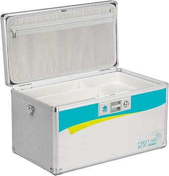 Glosen Medicine Lock Box,locking medicine box, Security Lock BoxesExtra Large-16inch 15.9x9.3x8.9 Inch,lock box, First Aid Key Safe Box,Lock Box for Medication