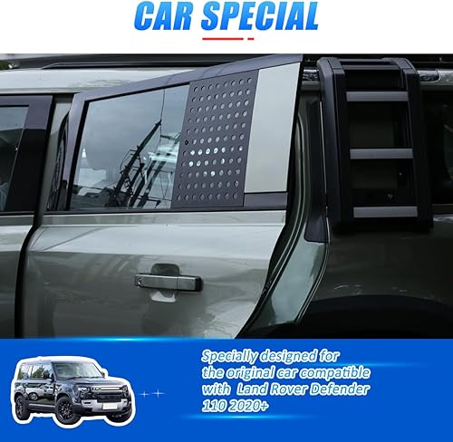 Miniatura 3 de YIWANG for Land Rover Defender 110 2020-2022 Car Styling Aluminum Alloy Black Car Window Side Glass Protective Panel Auto Accessories