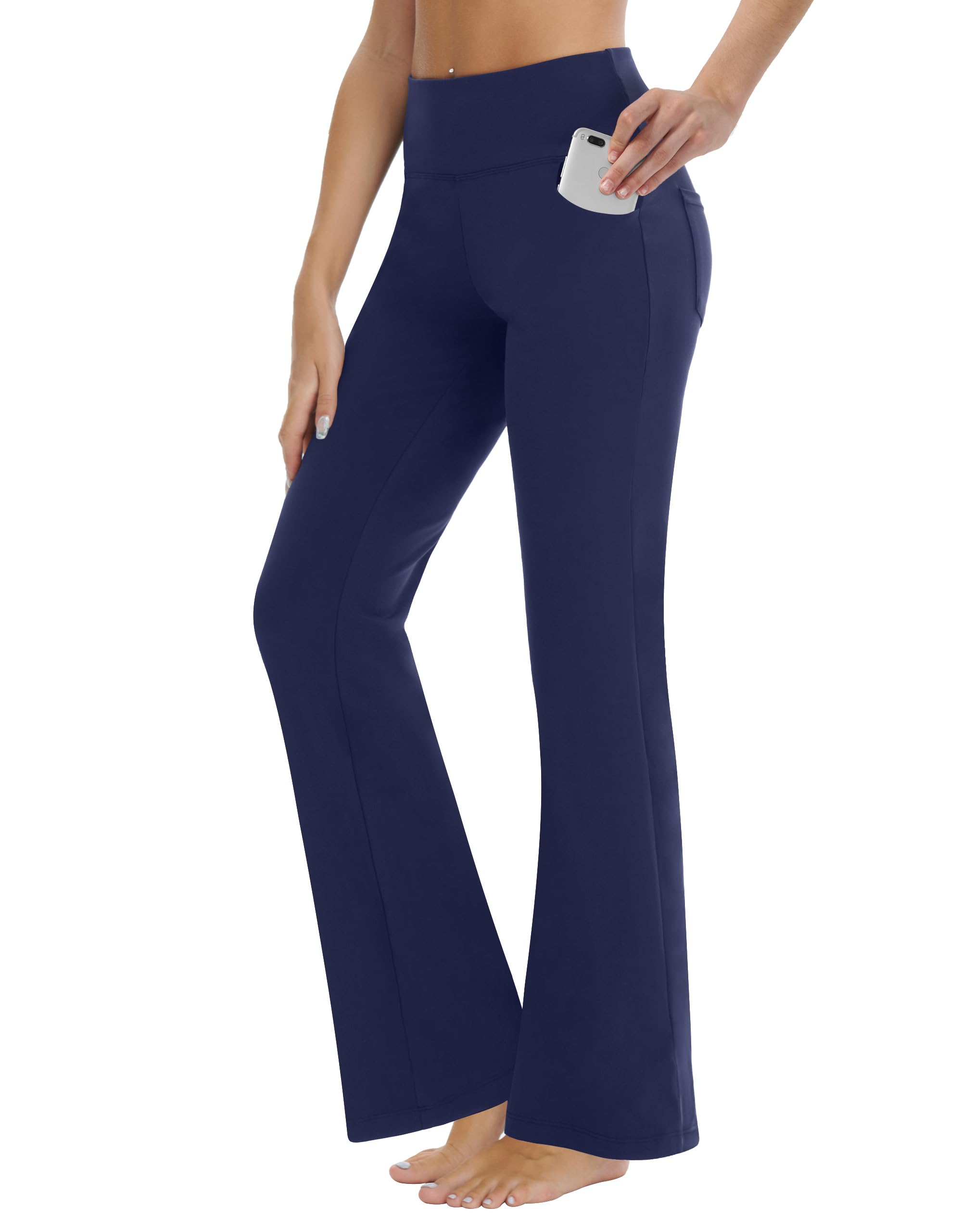 ZIRUU Women's Bootcut Yoga Leggings High Waist Workout Bootleg Exercise Pants Flare with 4 Pockets Tummy Control Casual Dress Pants
