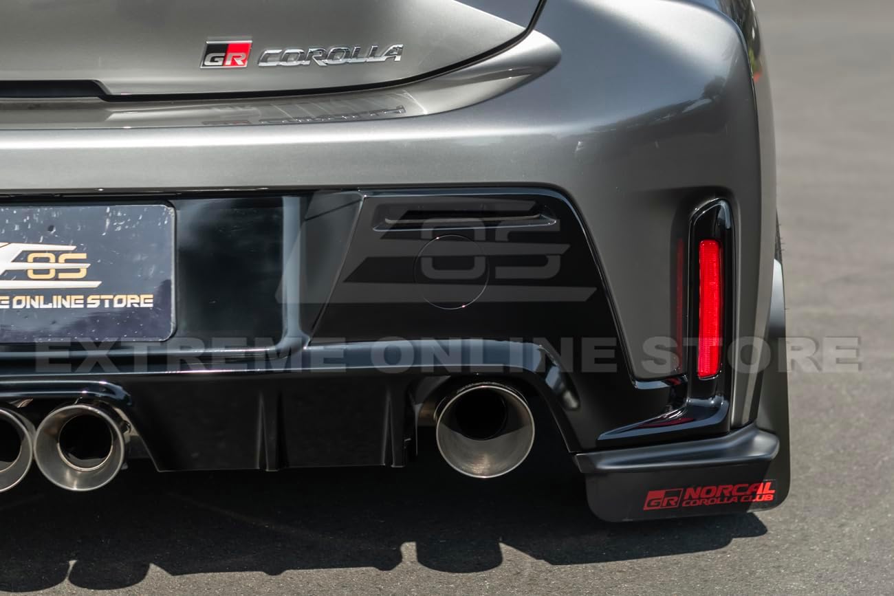 Replacement For 2023-Present Toyota E210 GR Corolla Models | GR Style Rear Bumper Apron Lip Splitter Side Spat (ABS Plastic - Matte Black)