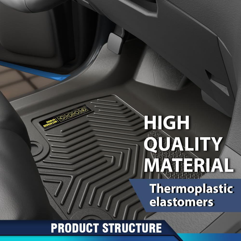 PIT66 Floor Mats & Cargo Liner Custom Compatible with BMW X5 2019 2020 2021 2022 2023 2024 2025 (Only for 5 Passenger) (Heavy Duty) 4-Piece Premium All Weather Automotive TPE Liners