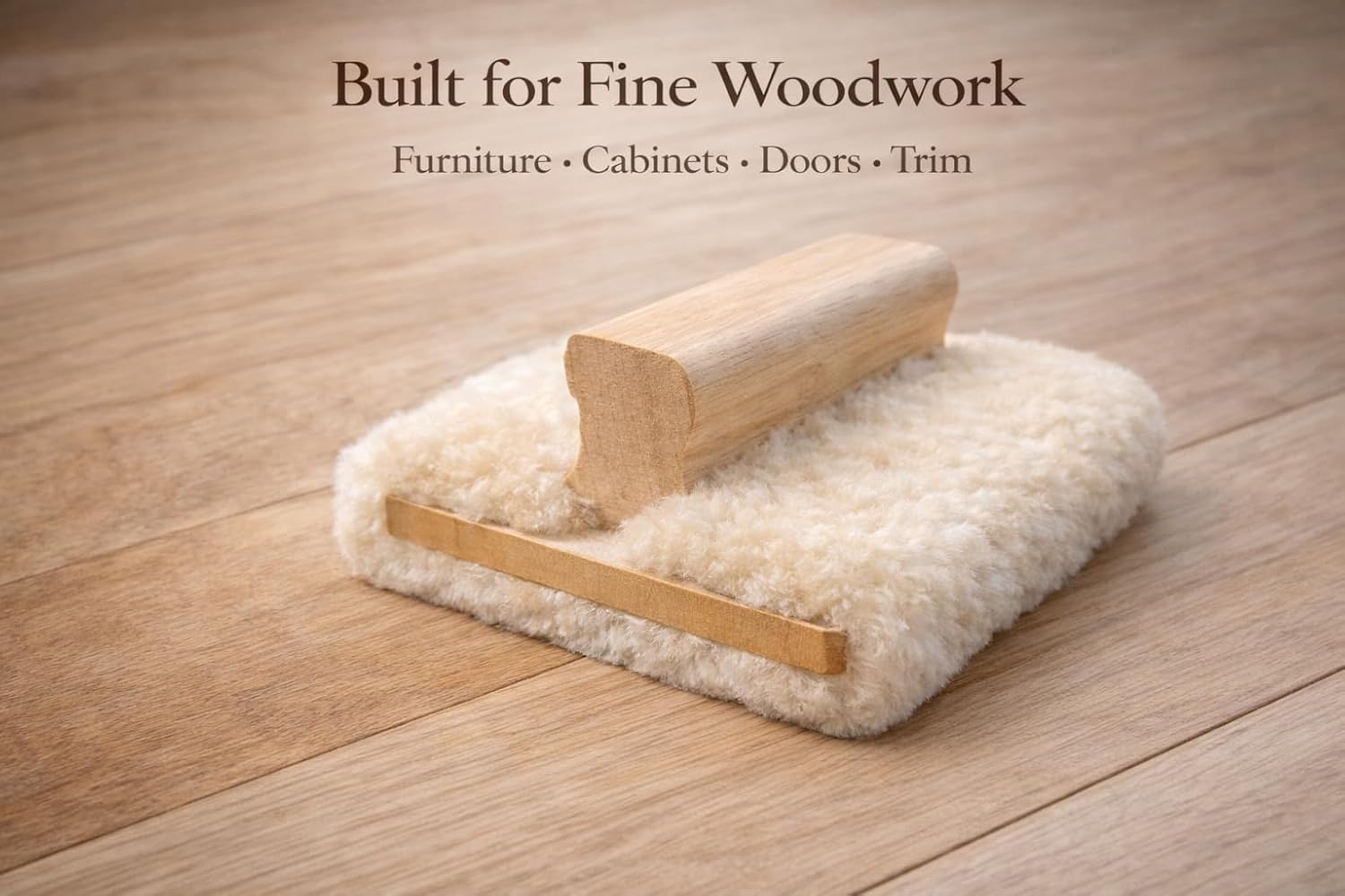 5'' Genuine Lambskin Hand Stainer Block & Pad – Premium Staining Applicator for Wood, Polyurethane, & Faux Finishes – Professional-Grade, Smooth & Even Coverage (6)