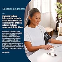 Vista 2 de OMRON Monitor de Presión Arterial Silver para Uso Doméstico y Brazalete de Presión Arterial para Brazo Superior - Marca #1 Recomendada por Médicos