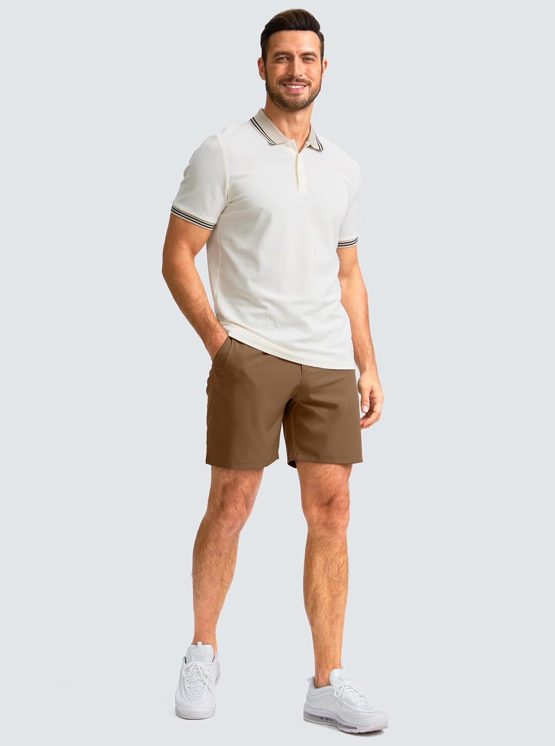 G Gradual Men's Casual Shorts 7" Lightweight Golf Shorts for Men Stretch with 3 Pockets Quick Dry Breathable Work Shorts