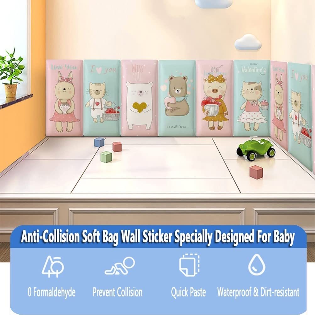 3D Anti-Collision Wall Stickers Naklejka ścienna antykolizyjna dla dzieci, wodoodporne samoprzylepne panele ścienne z PU, miękka ochrona tapicerowana do pokoju zabaw w tle domu dekoracyjnego