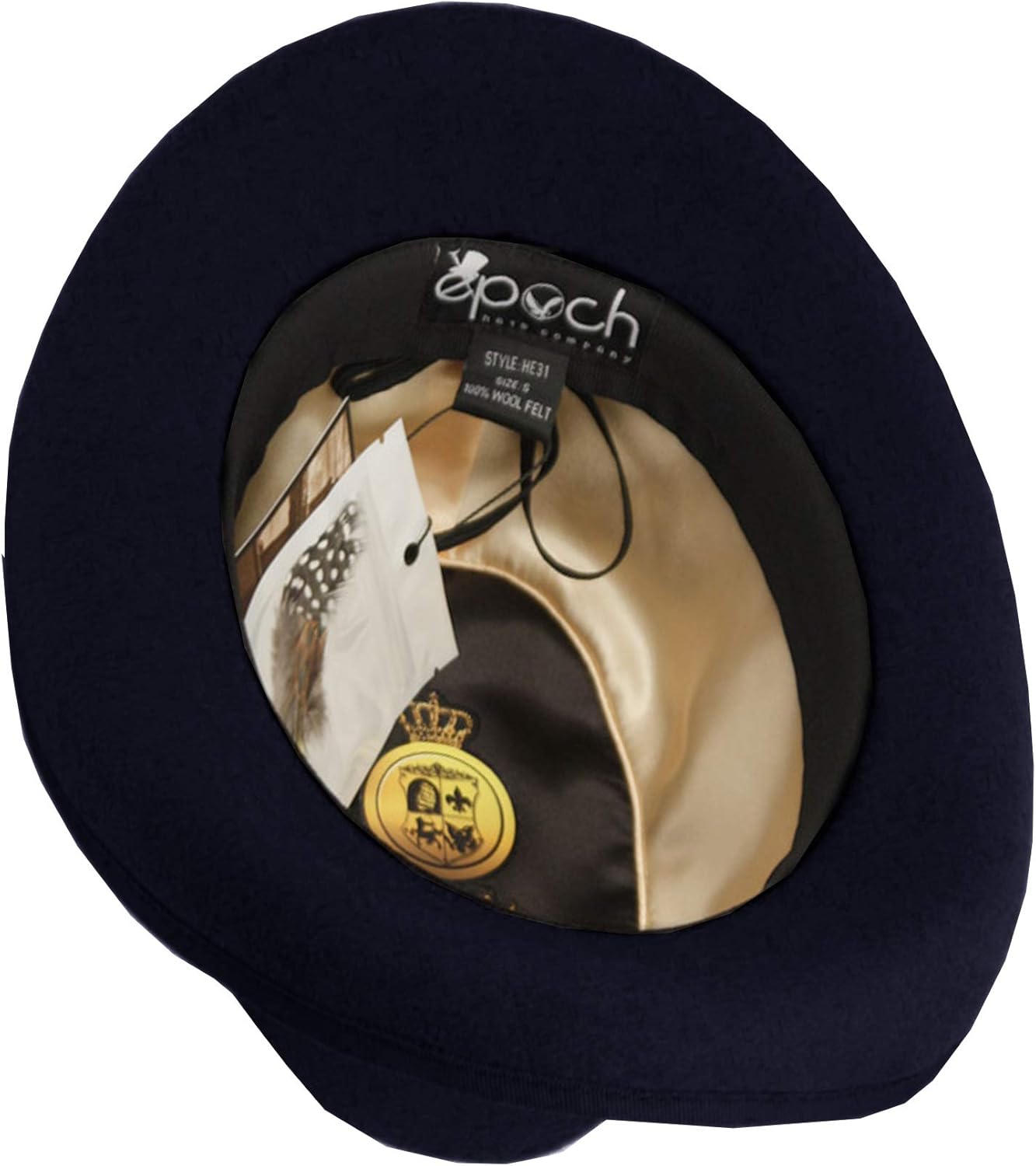 Epoch hats Classico Men's Wool Felt Homburg Hat (S, Navy) at