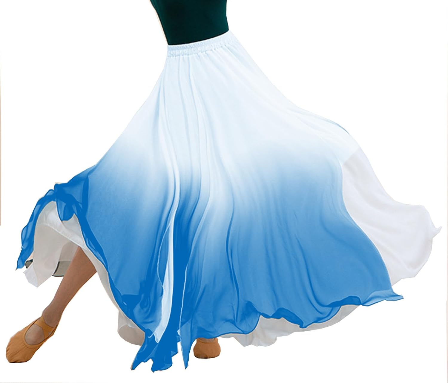 ORIDOOR Women's Fairy Lyric Dance Skirt - Gradient Chiffon Swing and Ballet Modern Dance Skirt - Image 4